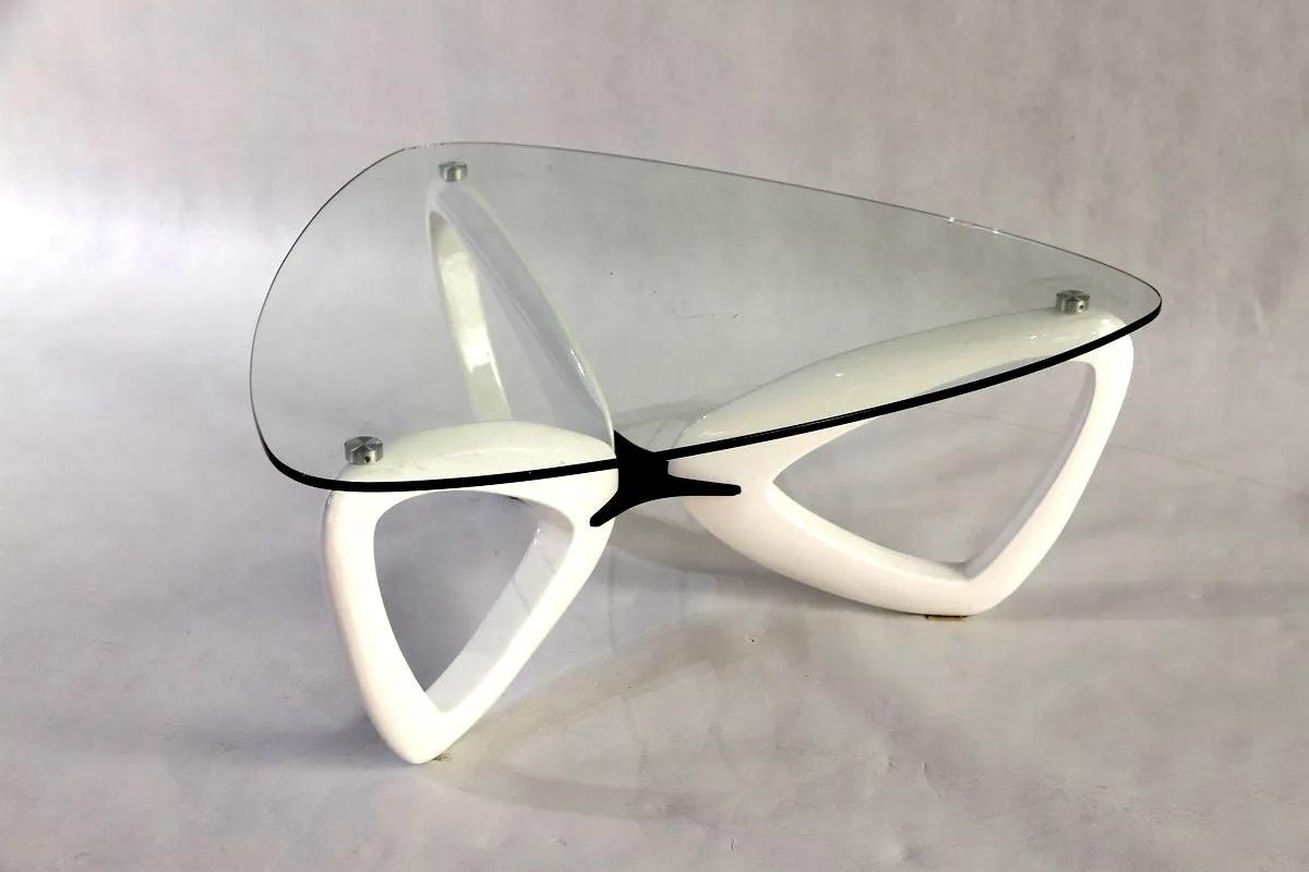Modrest Medina Contemporary Glass & White Coffee Table