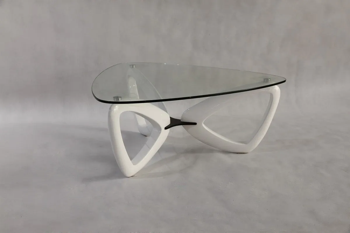 Modrest Medina Contemporary Glass & White Coffee Table