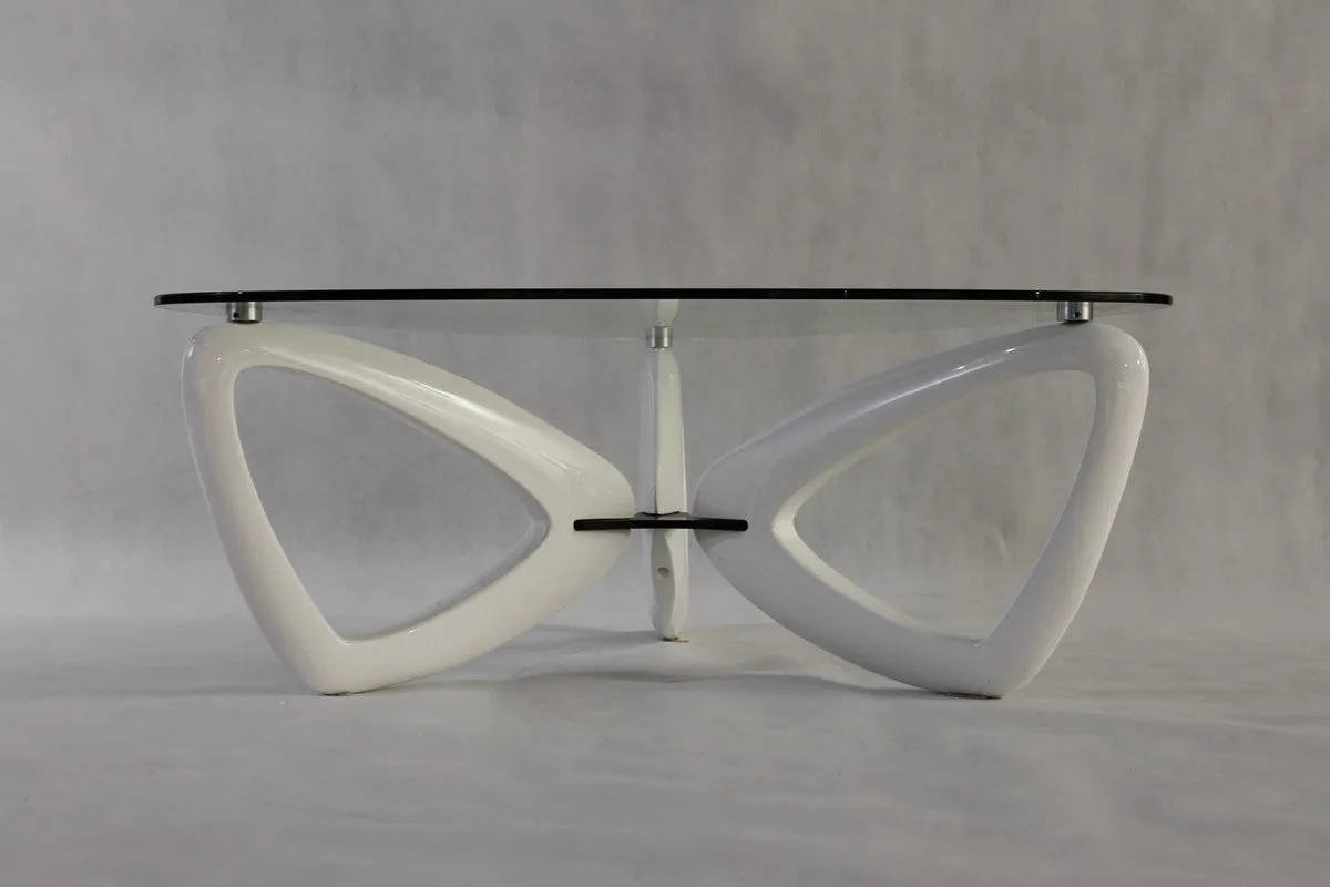 Modrest Medina Contemporary Glass & White Coffee Table
