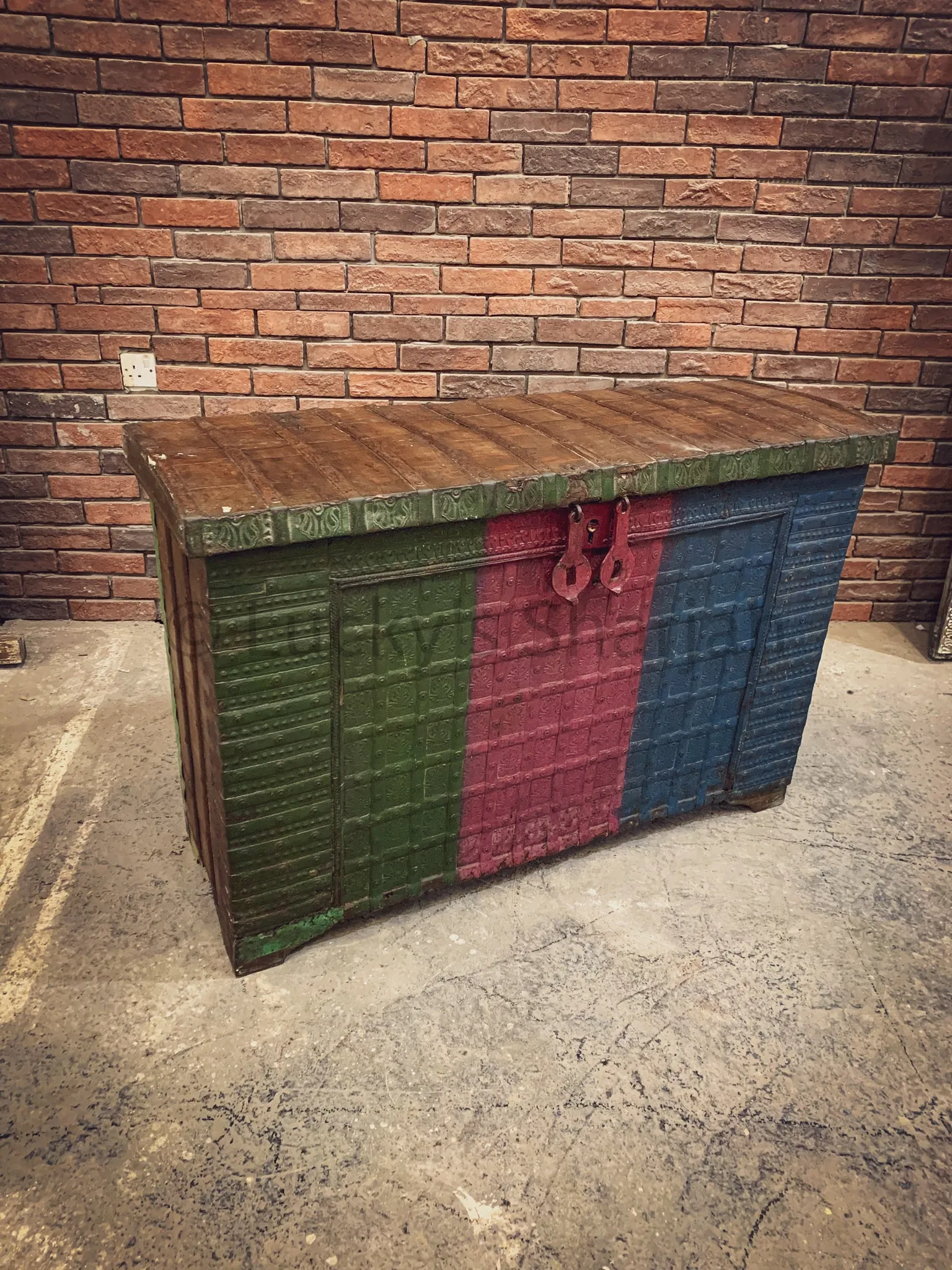 MultiColor studded metal dowry chest