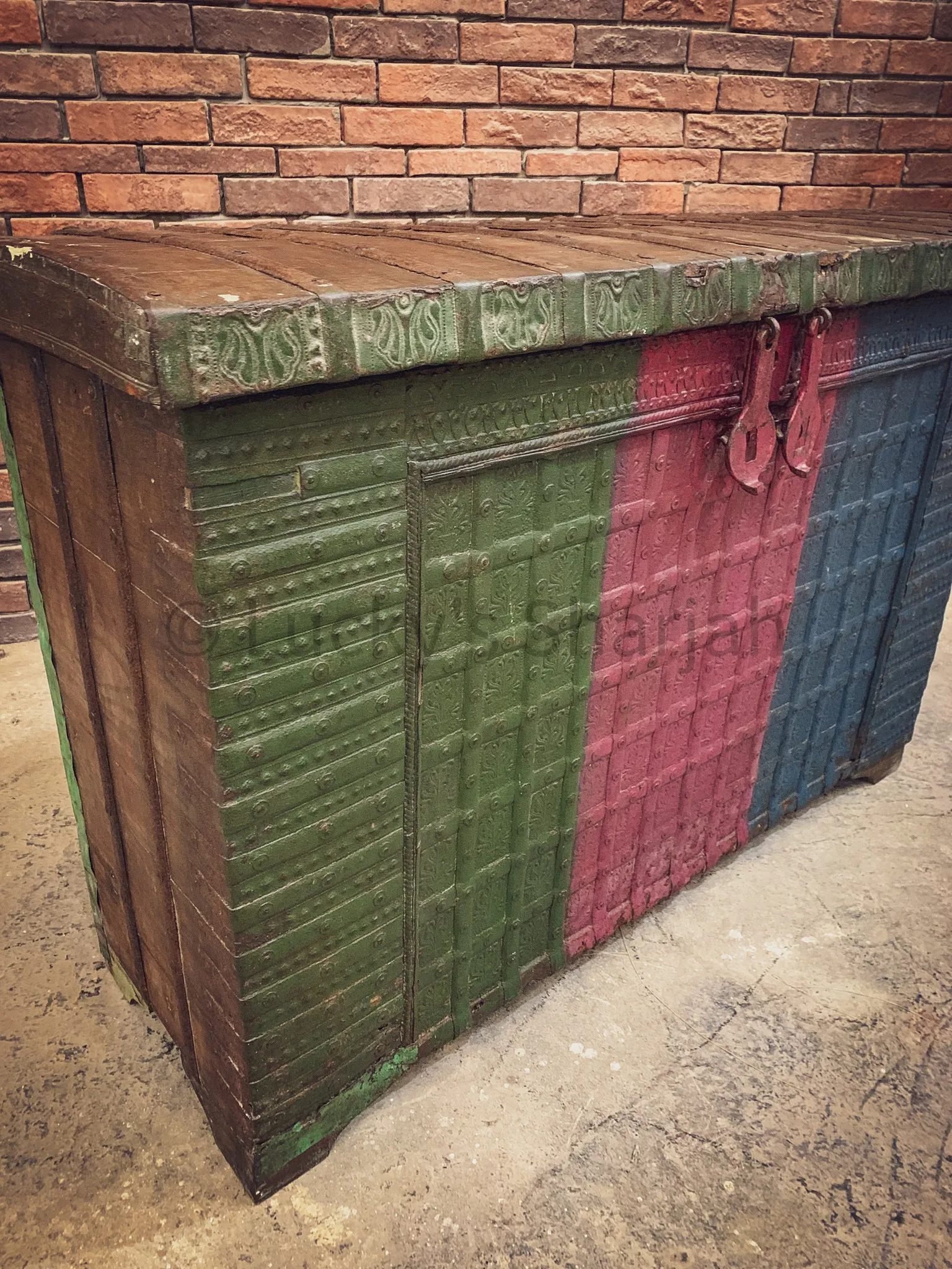 MultiColor studded metal dowry chest