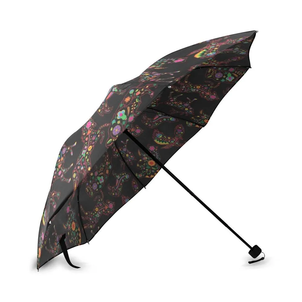 Neon Floral Animals Foldable Umbrella
