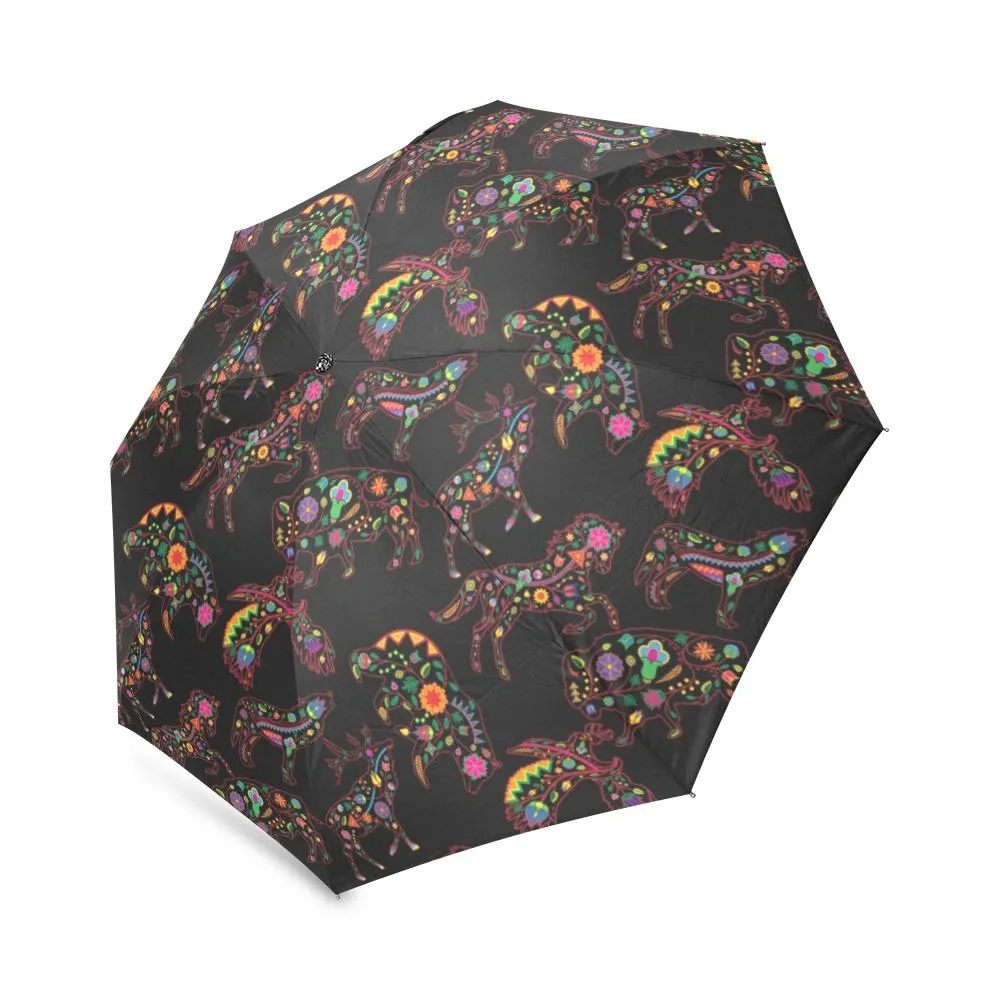 Neon Floral Animals Foldable Umbrella