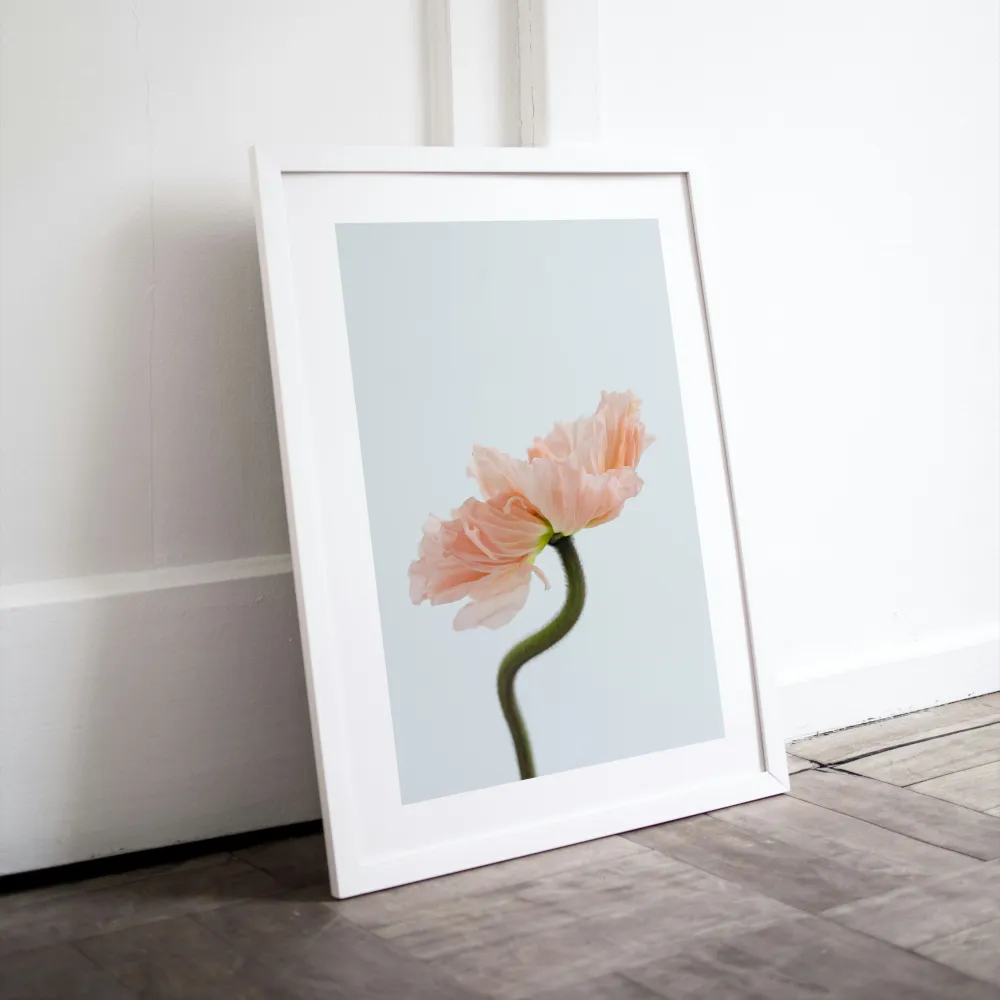 Pastel Single Flower Poster INSTANT DOWNLOAD Art Print, Blue Flowers Artwork, Shabby Chic, Danish Pastel, Botanical Decor, Floral Wall Art