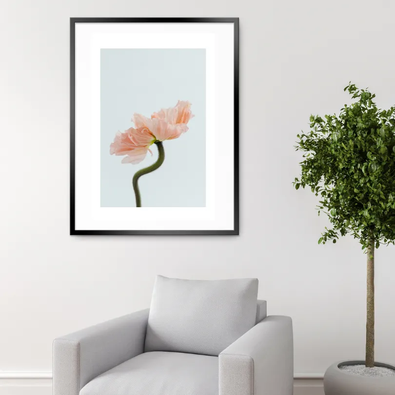 Pastel Single Flower Poster INSTANT DOWNLOAD Art Print, Blue Flowers Artwork, Shabby Chic, Danish Pastel, Botanical Decor, Floral Wall Art
