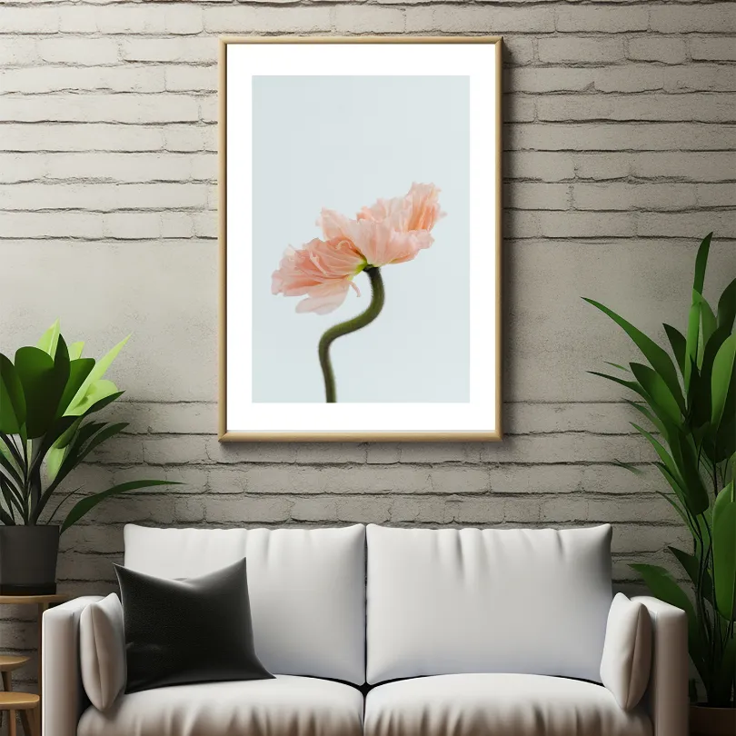 Pastel Single Flower Poster INSTANT DOWNLOAD Art Print, Blue Flowers Artwork, Shabby Chic, Danish Pastel, Botanical Decor, Floral Wall Art