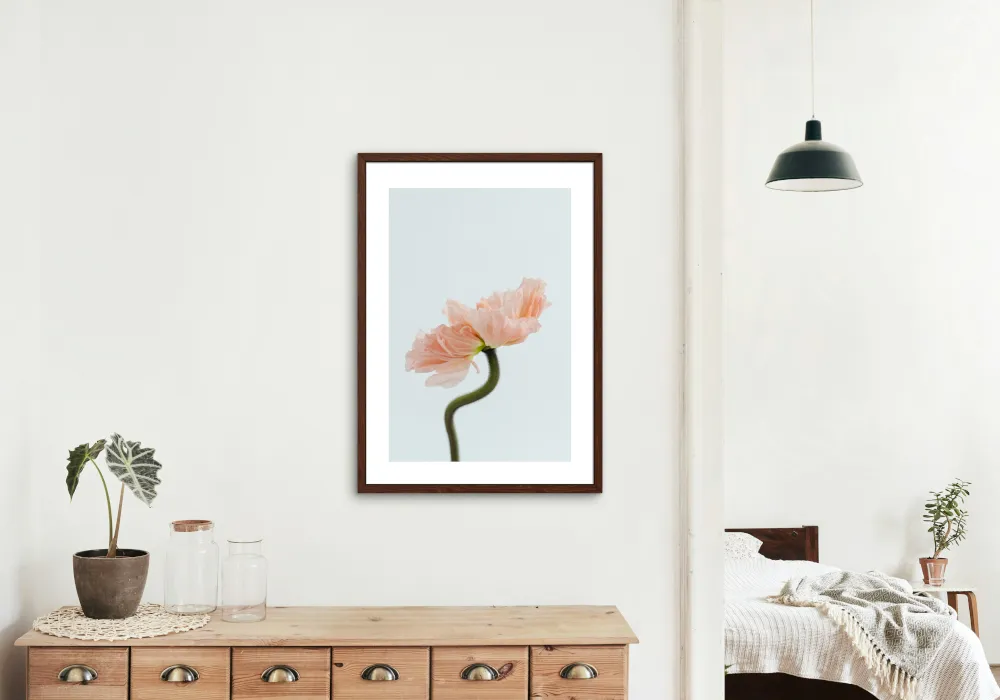 Pastel Single Flower Poster INSTANT DOWNLOAD Art Print, Blue Flowers Artwork, Shabby Chic, Danish Pastel, Botanical Decor, Floral Wall Art
