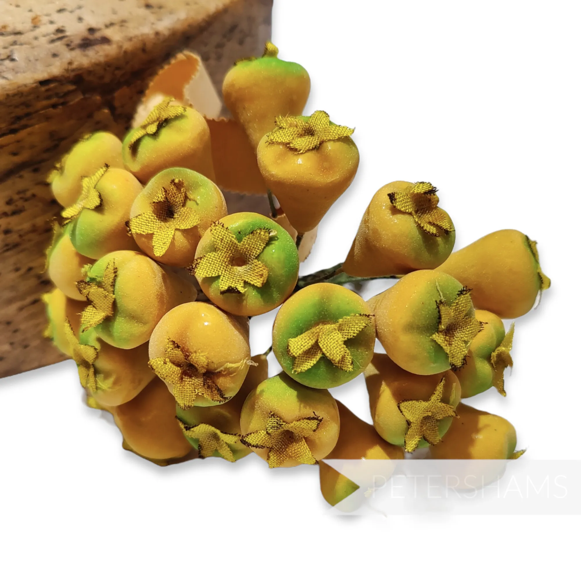 'Quincy' Vintage 1940s German Quince Berry Wired Fruits Stems