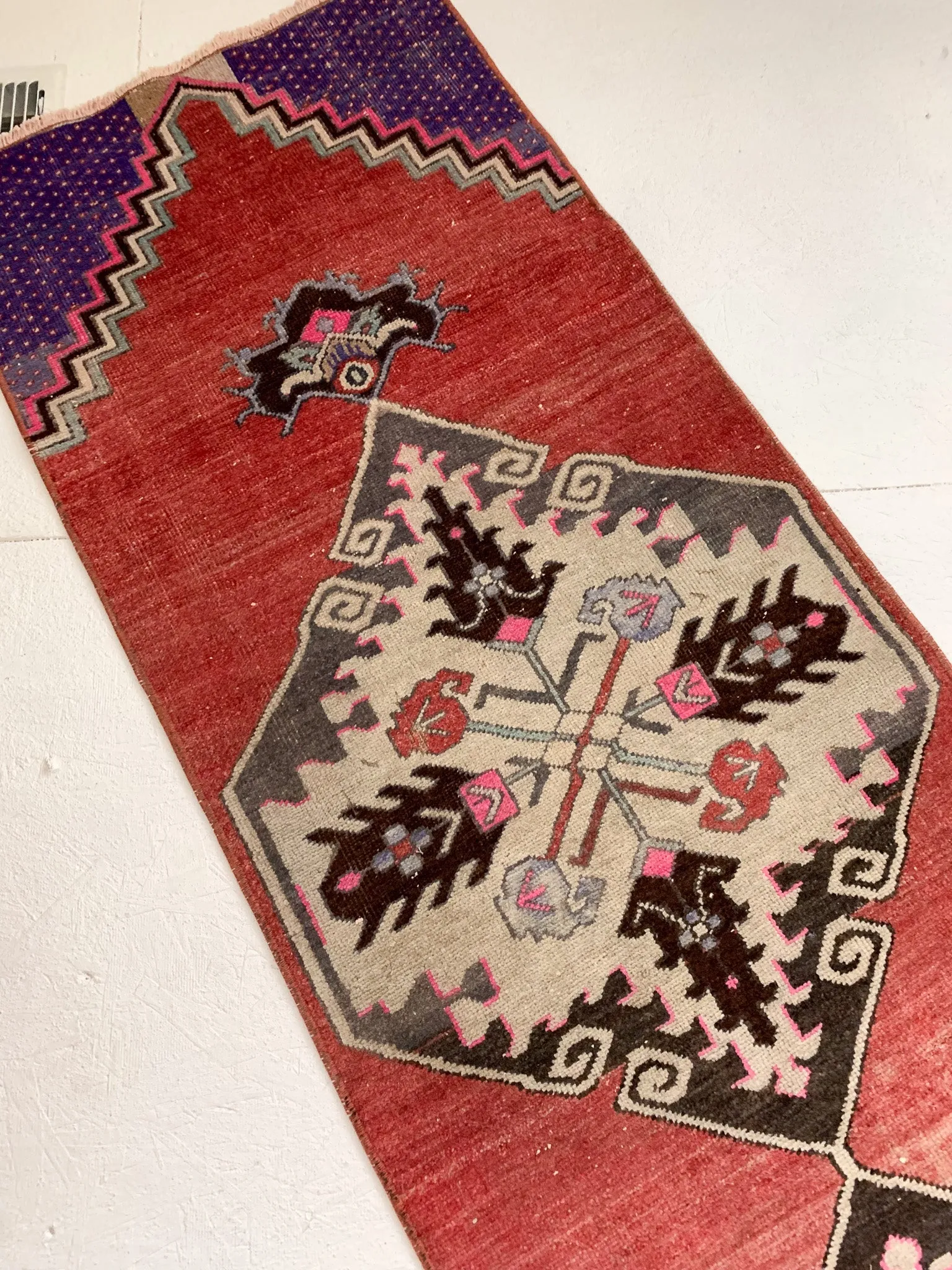 R1095 - 2' x 10.1' Vintage Turkish Runner Rug