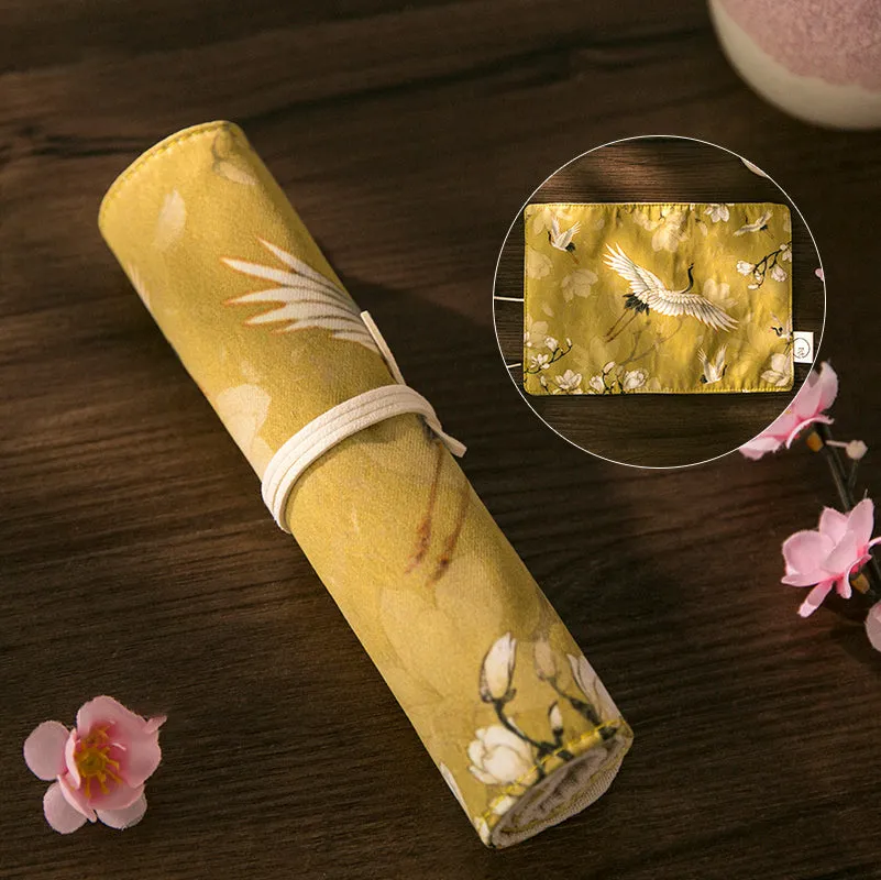 Retro Floral Chinoiserie Roller Shutters Pen & Pencil Case