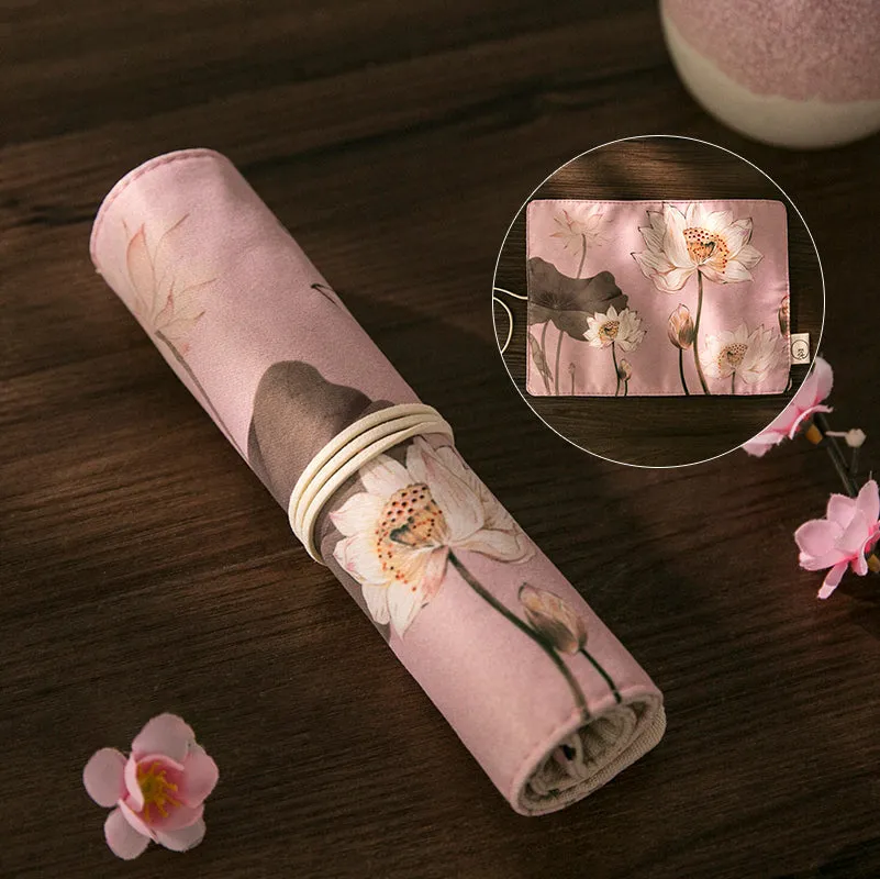 Retro Floral Chinoiserie Roller Shutters Pen & Pencil Case