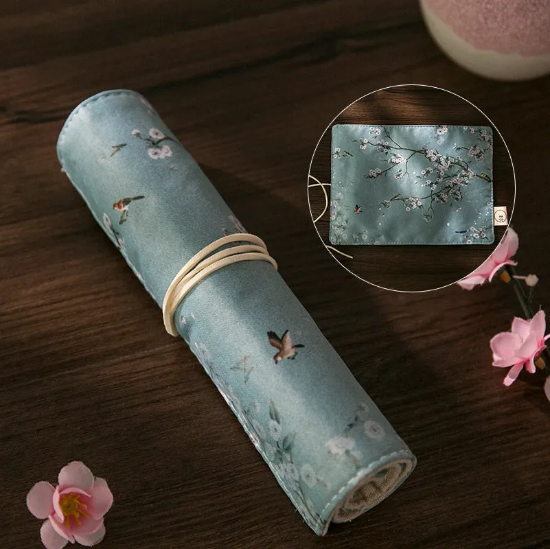Retro Floral Chinoiserie Roller Shutters Pen & Pencil Case