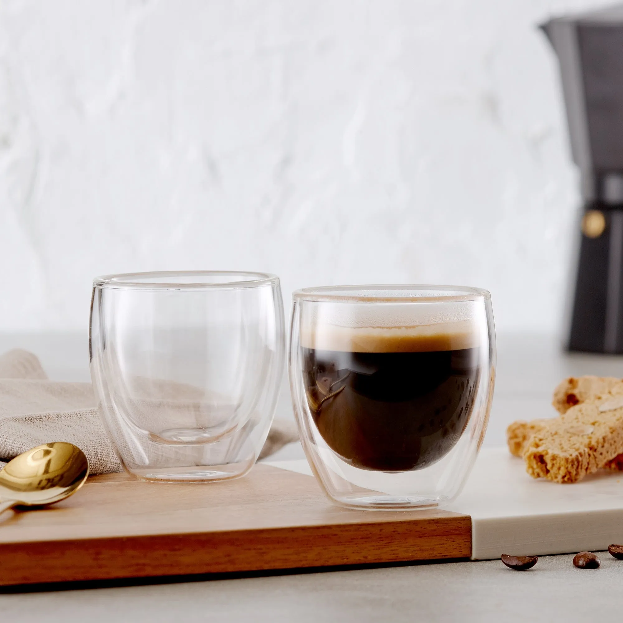 Safdie & Co. Espresso Glass Double Wall 4PC Set 95ML Barista