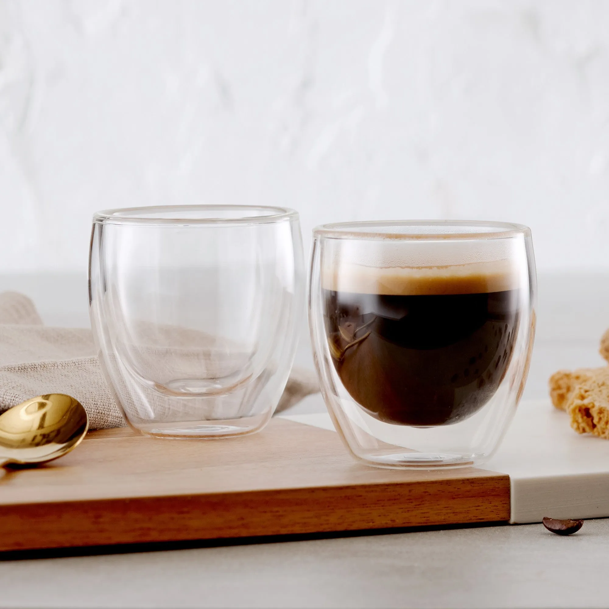 Safdie & Co. Espresso Glass Double Wall 4PC Set 95ML Barista