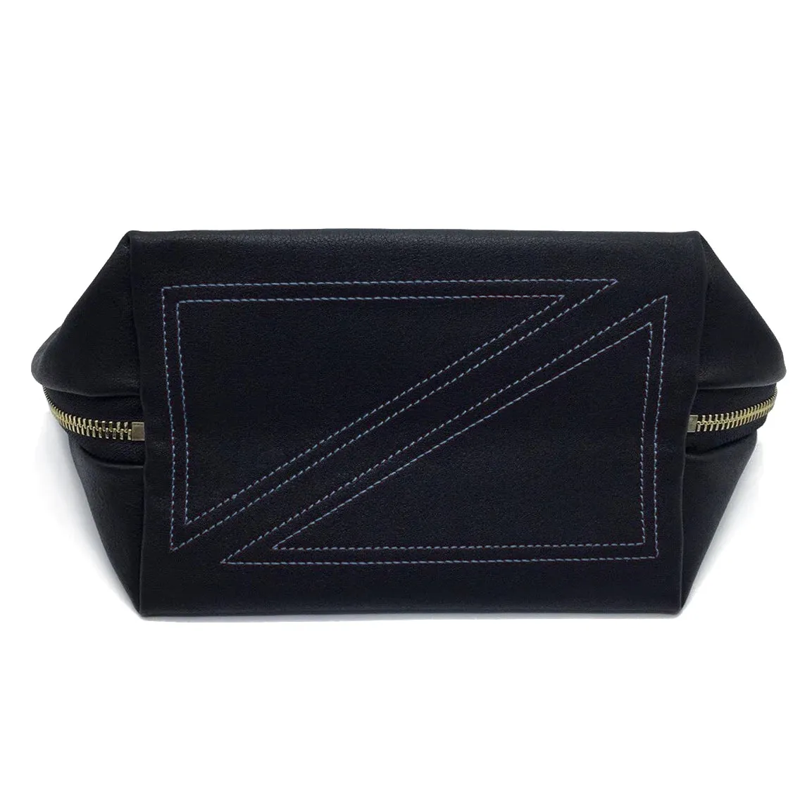 Satin Makeup Bag - Black/ Cool Grey