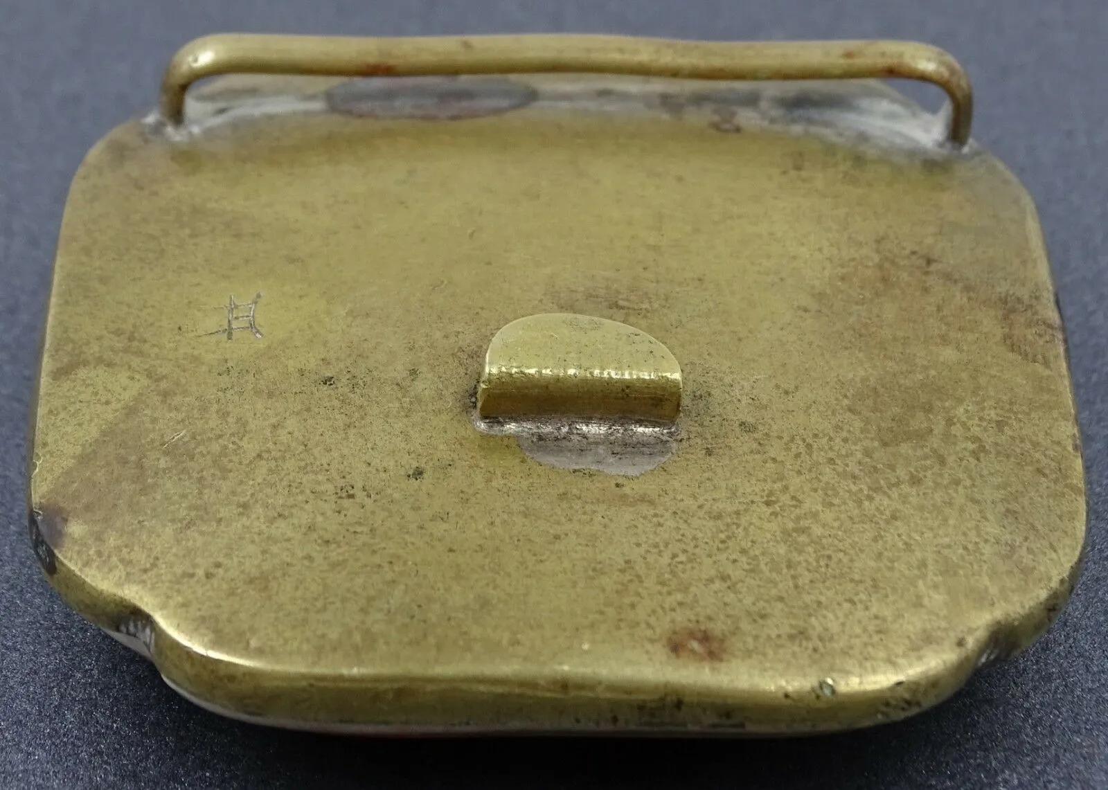 Signed Authentic Unique Japanese Satsuma Belt Buckle c.1800-1900