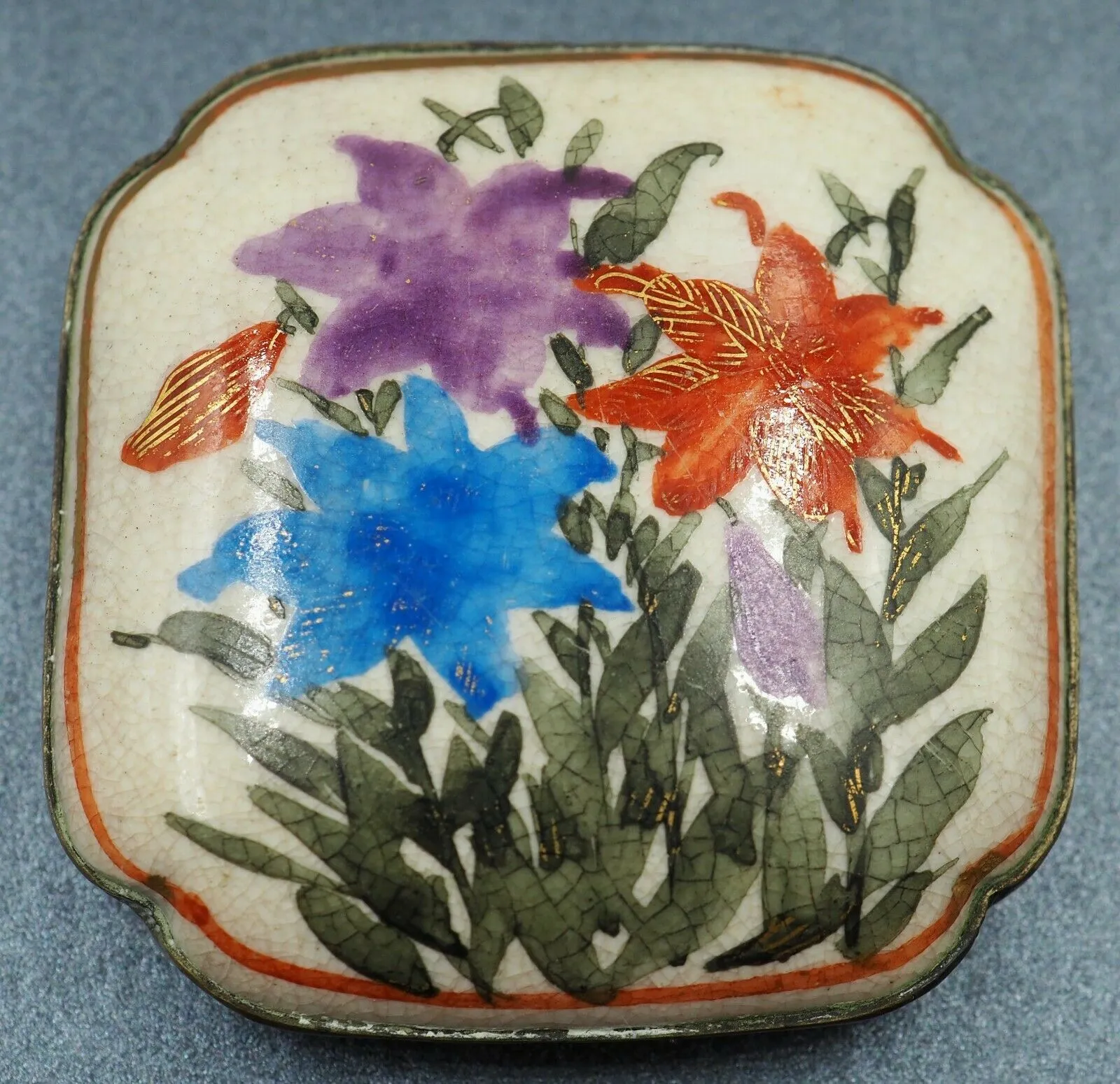 Signed Authentic Unique Japanese Satsuma Belt Buckle c.1800-1900