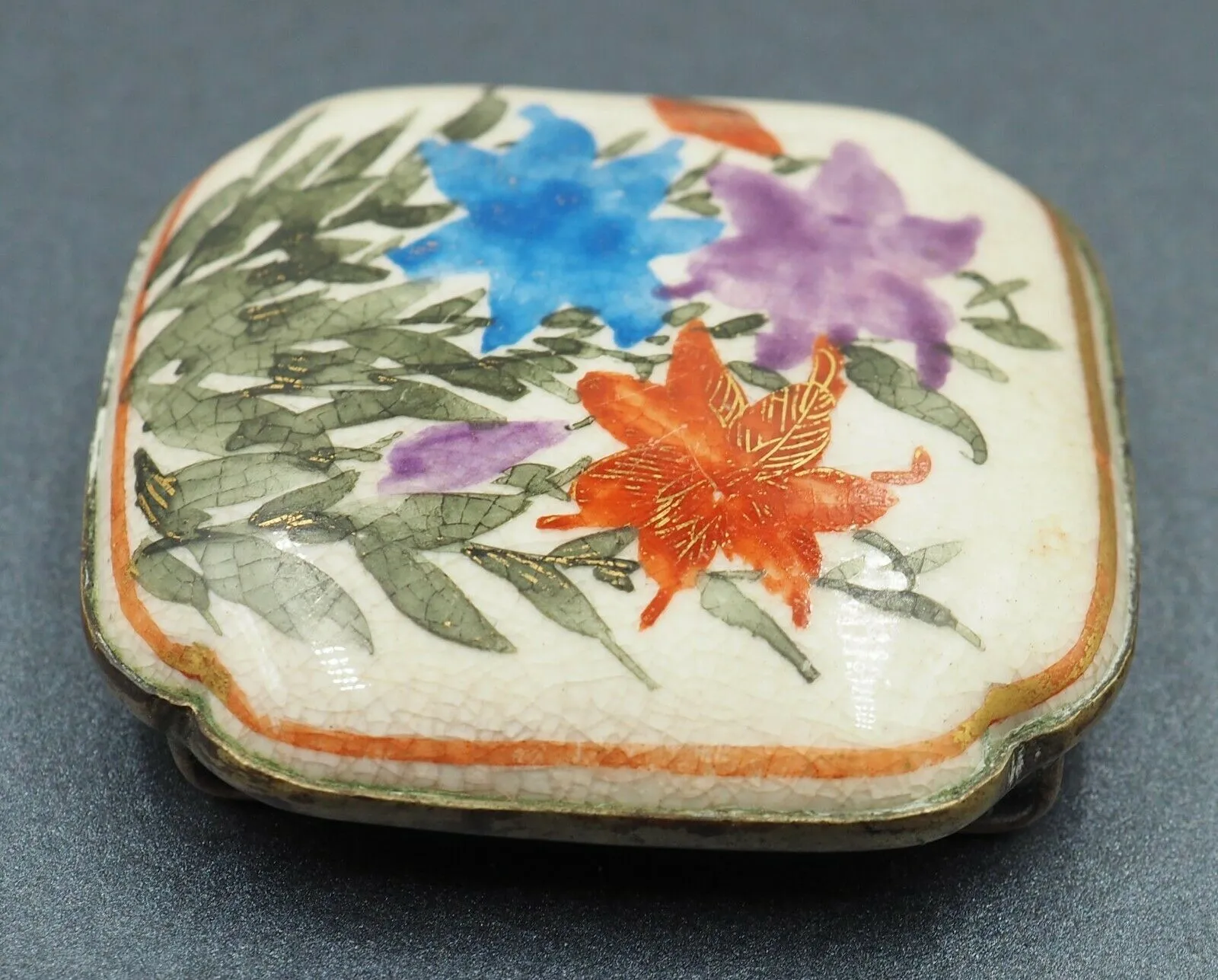Signed Authentic Unique Japanese Satsuma Belt Buckle c.1800-1900