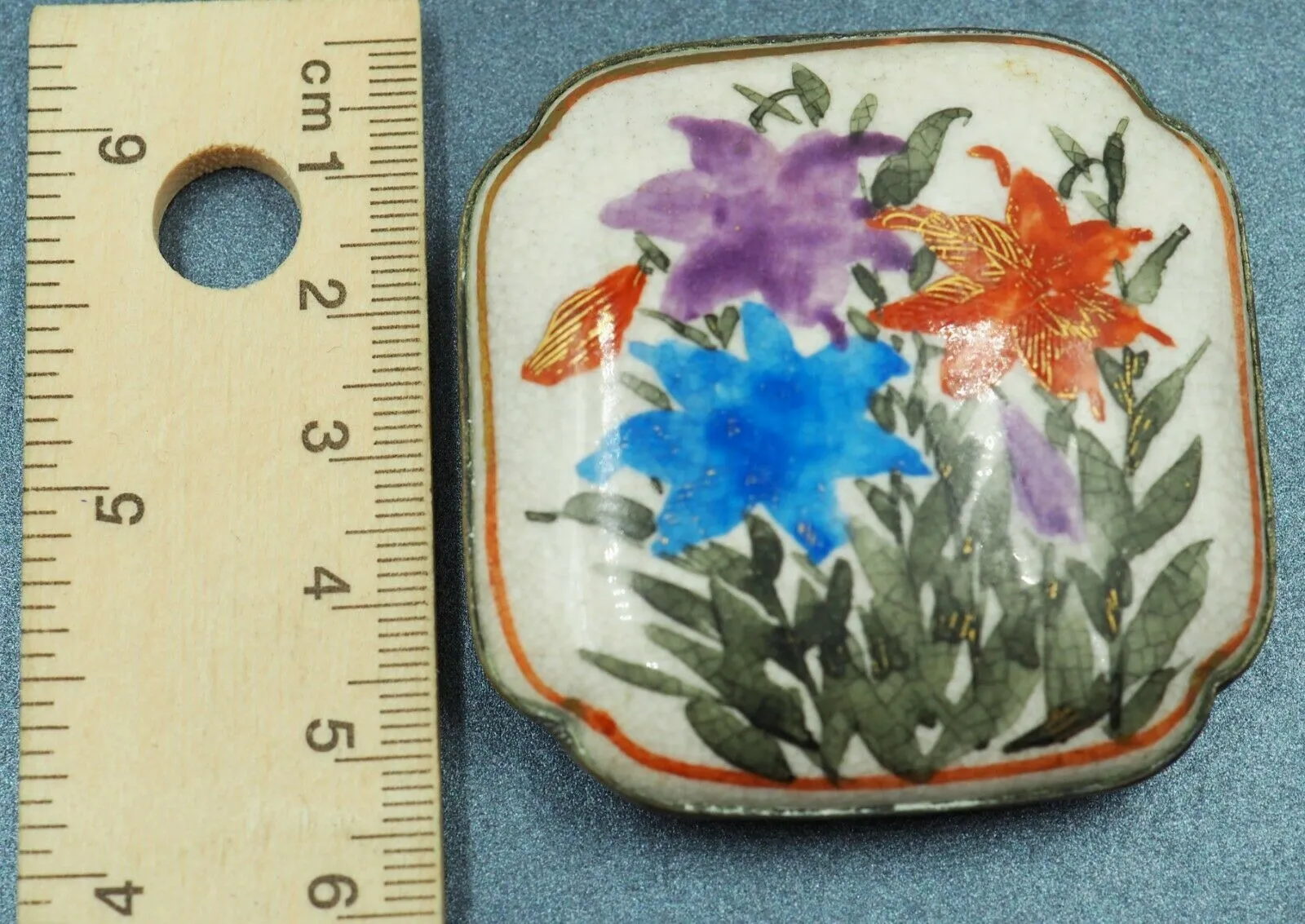Signed Authentic Unique Japanese Satsuma Belt Buckle c.1800-1900