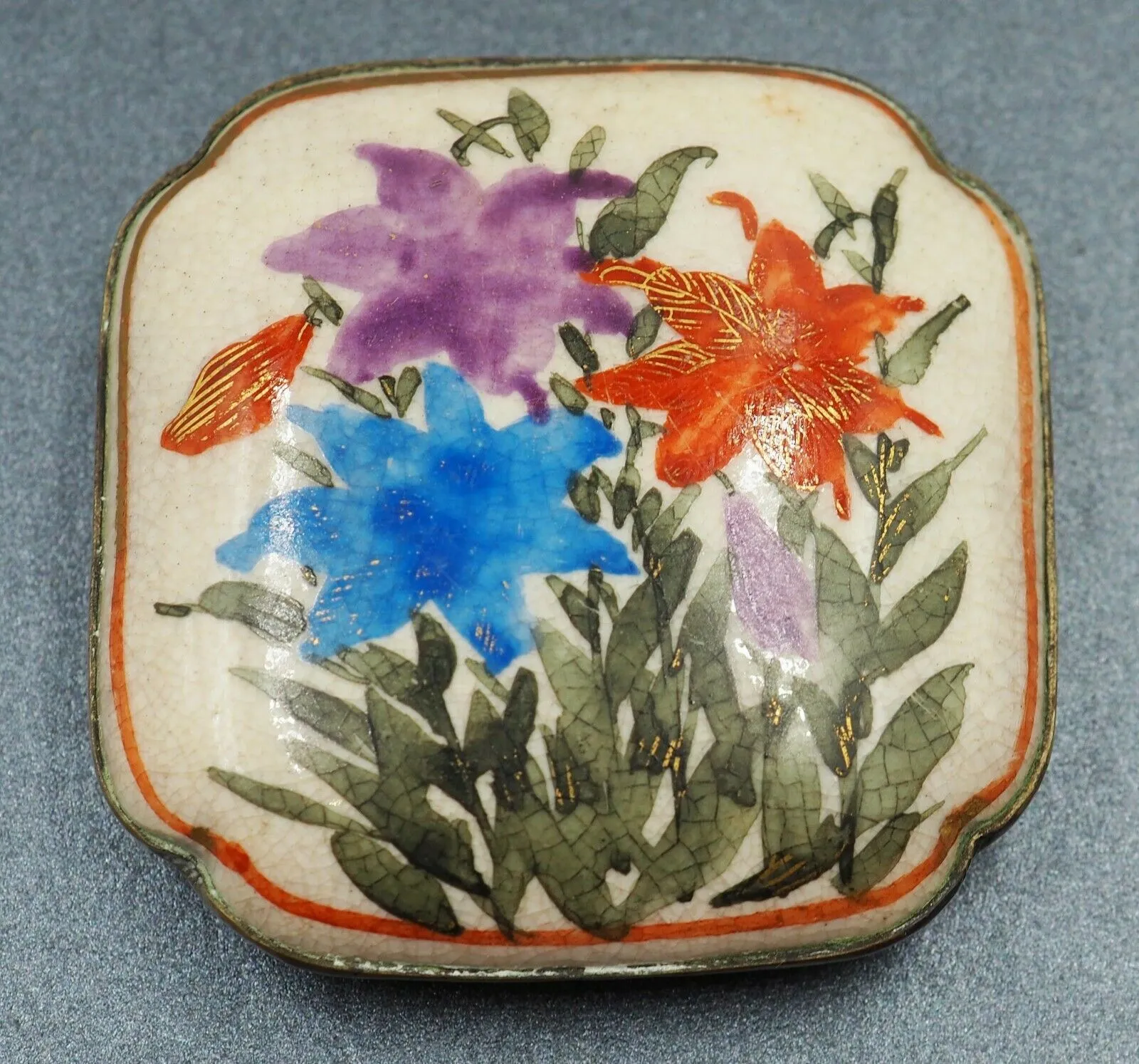 Signed Authentic Unique Japanese Satsuma Belt Buckle c.1800-1900