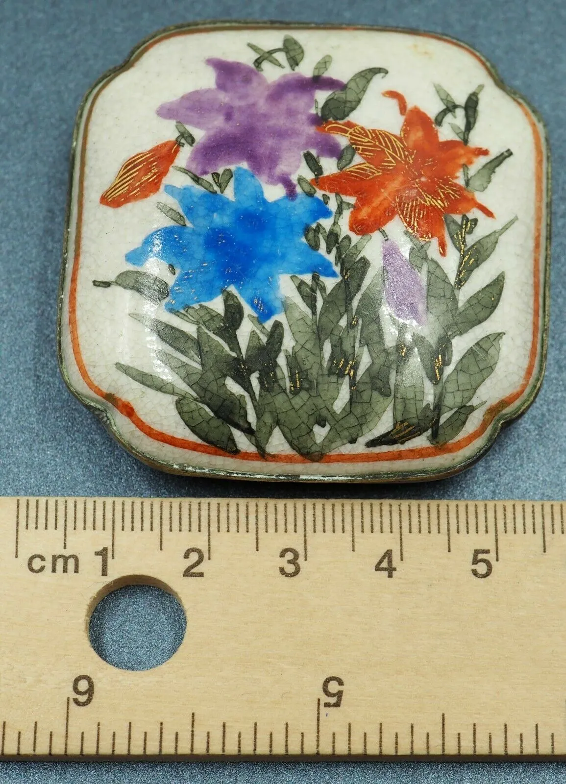 Signed Authentic Unique Japanese Satsuma Belt Buckle c.1800-1900