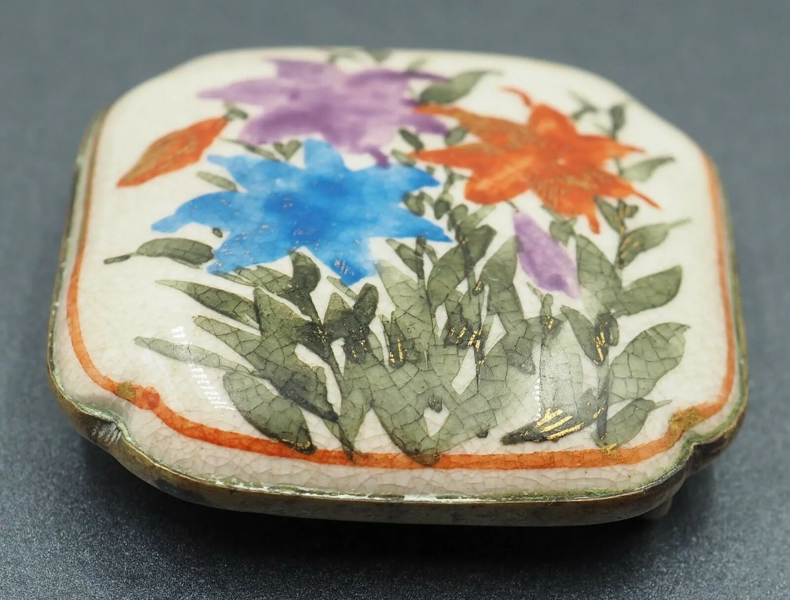 Signed Authentic Unique Japanese Satsuma Belt Buckle c.1800-1900