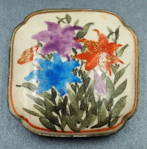 Signed Authentic Unique Japanese Satsuma Belt Buckle c.1800-1900