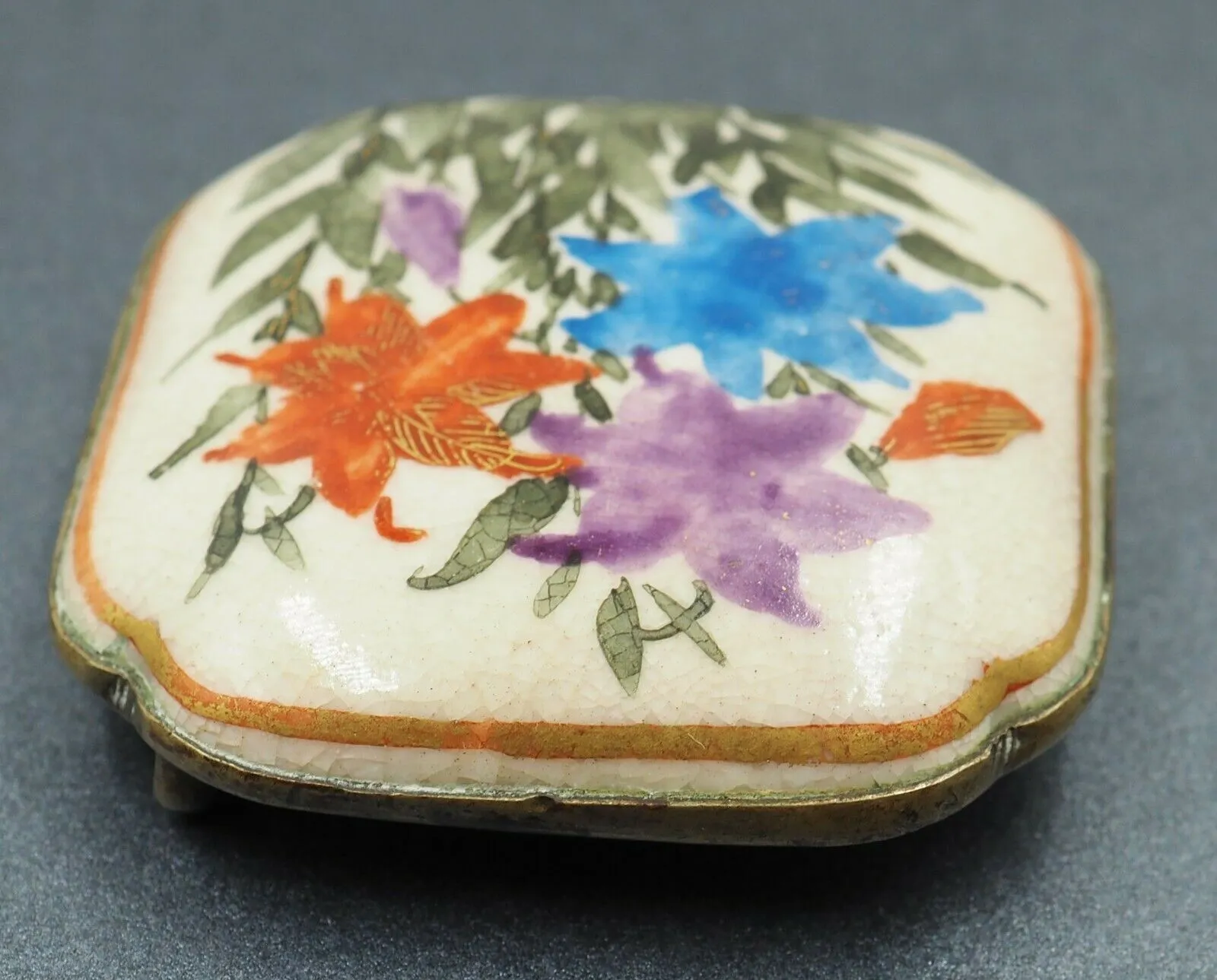 Signed Authentic Unique Japanese Satsuma Belt Buckle c.1800-1900