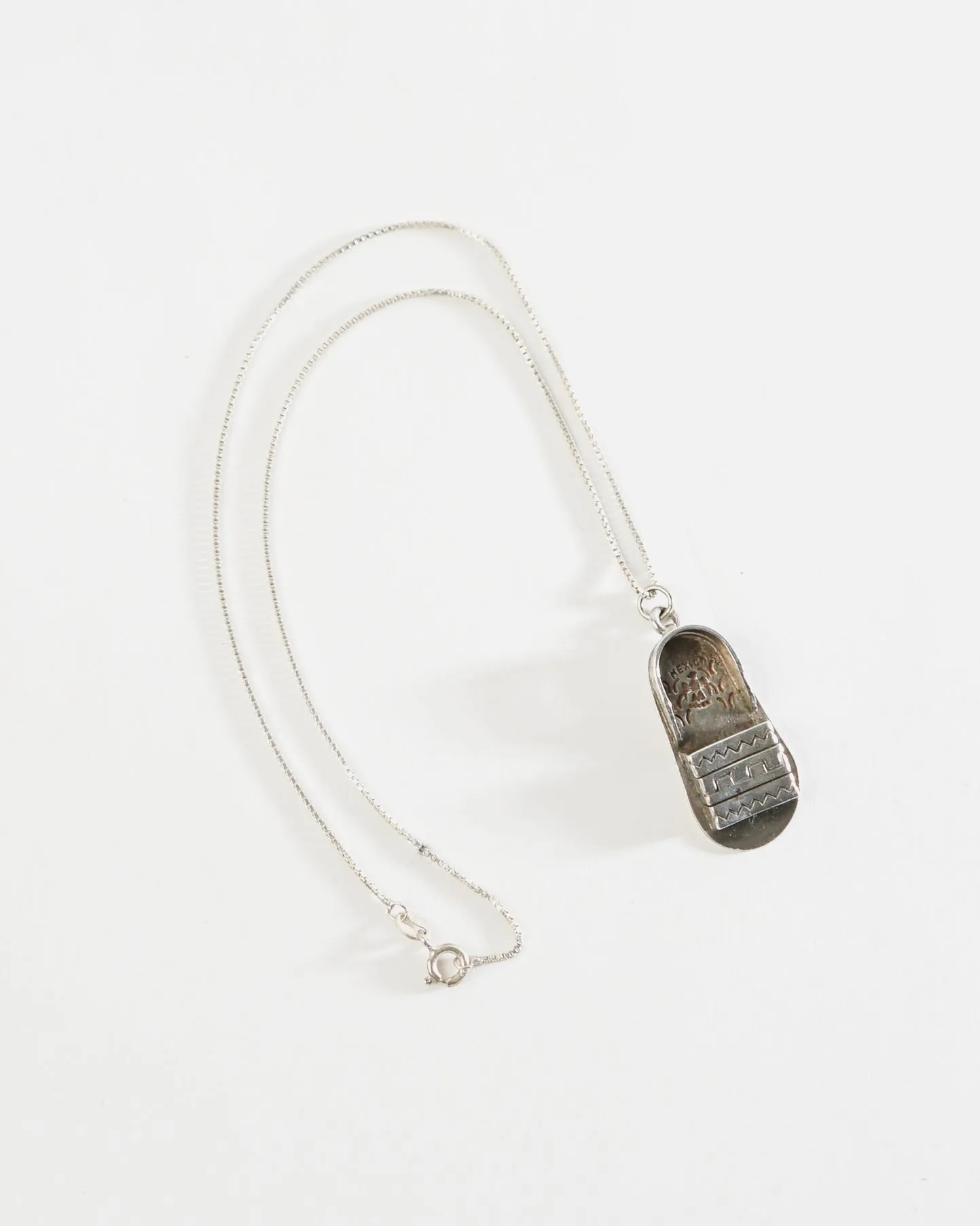 Silver Chain Necklace w/ Sandal Charm