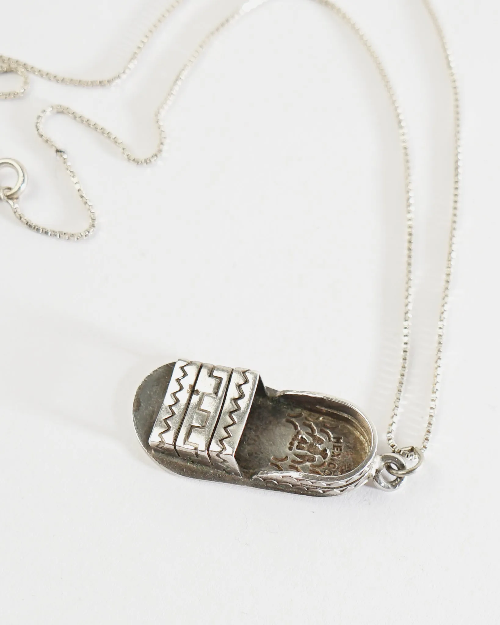 Silver Chain Necklace w/ Sandal Charm