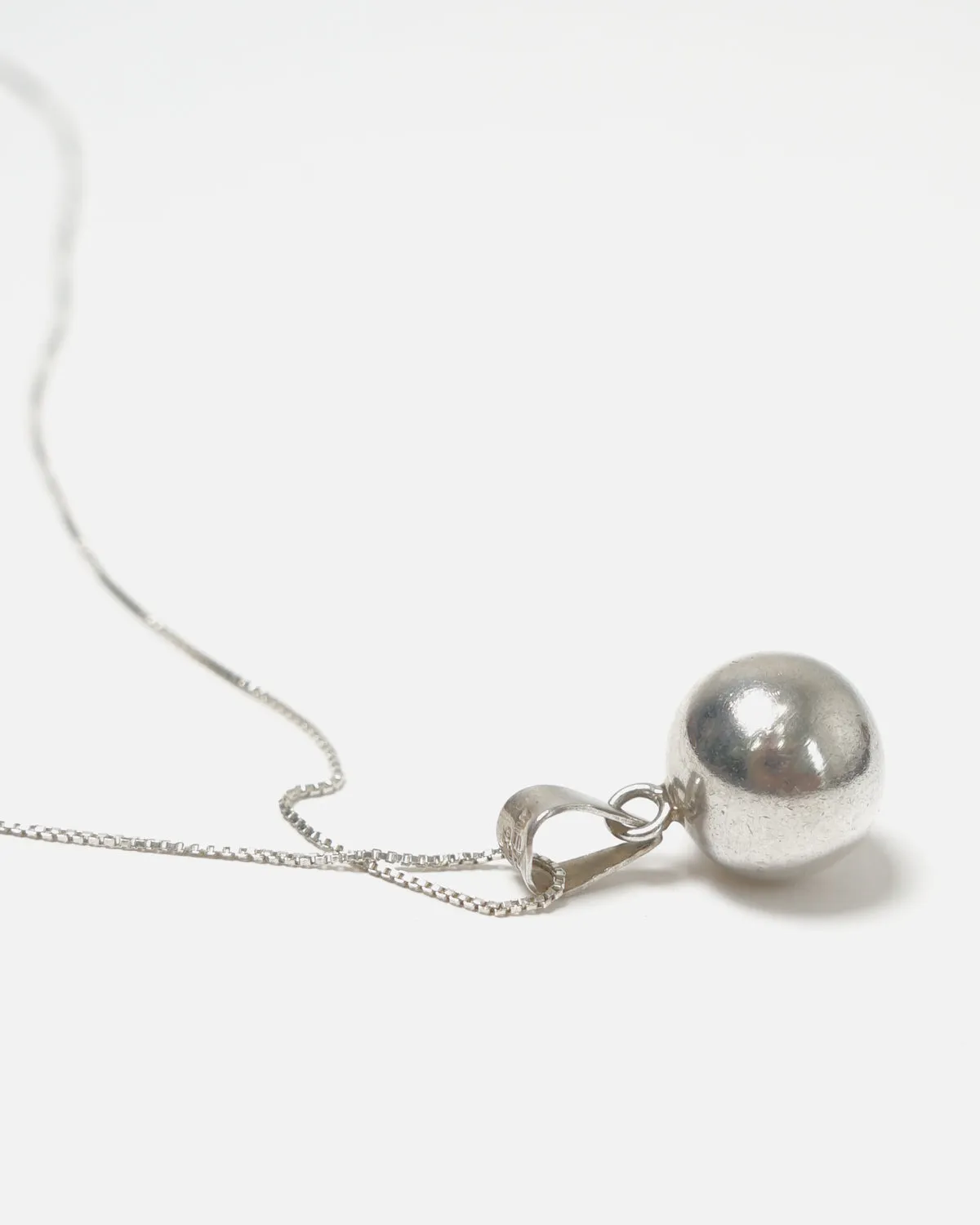 Silver Necklace w/ Ball Charm
