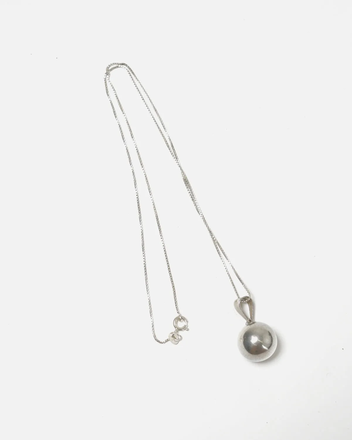 Silver Necklace w/ Ball Charm