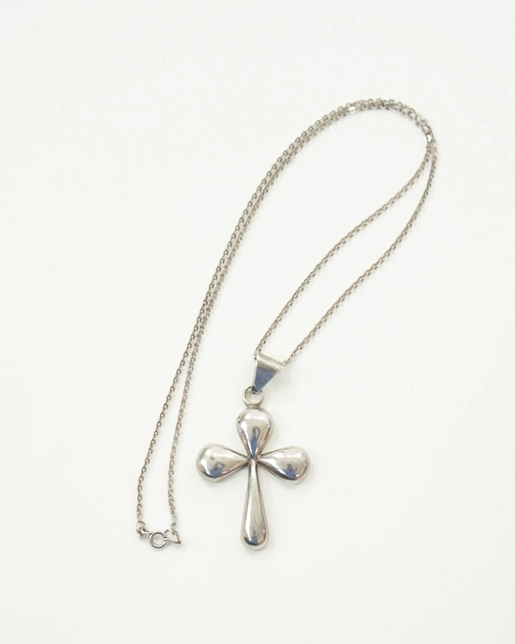 Silver Necklace w/ Cross Charm
