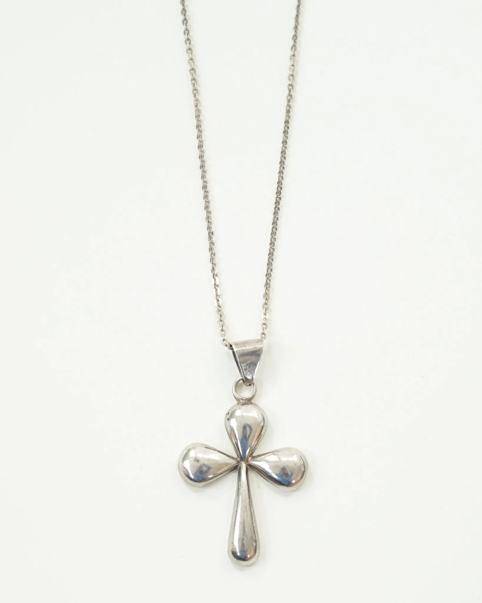 Silver Necklace w/ Cross Charm