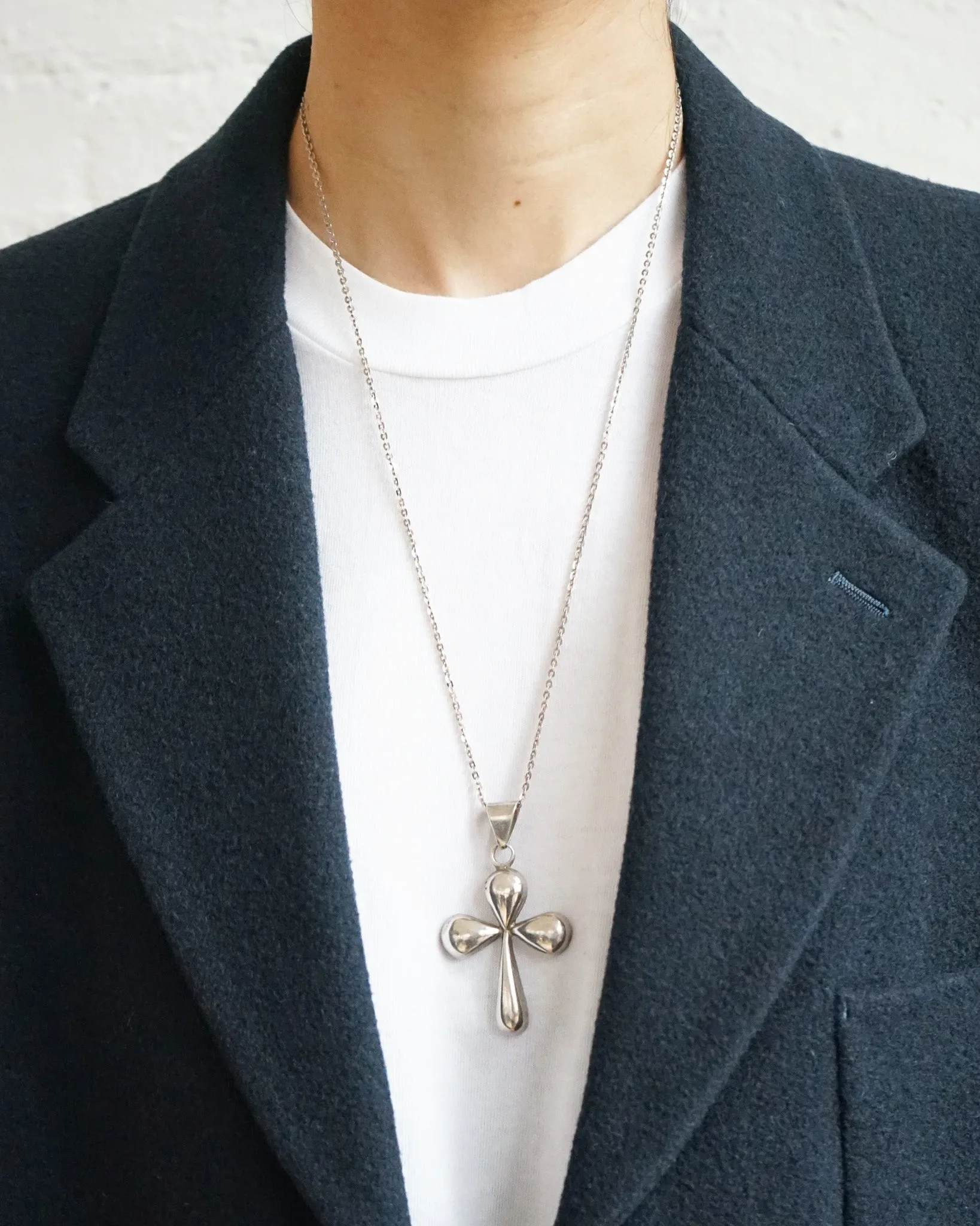 Silver Necklace w/ Cross Charm