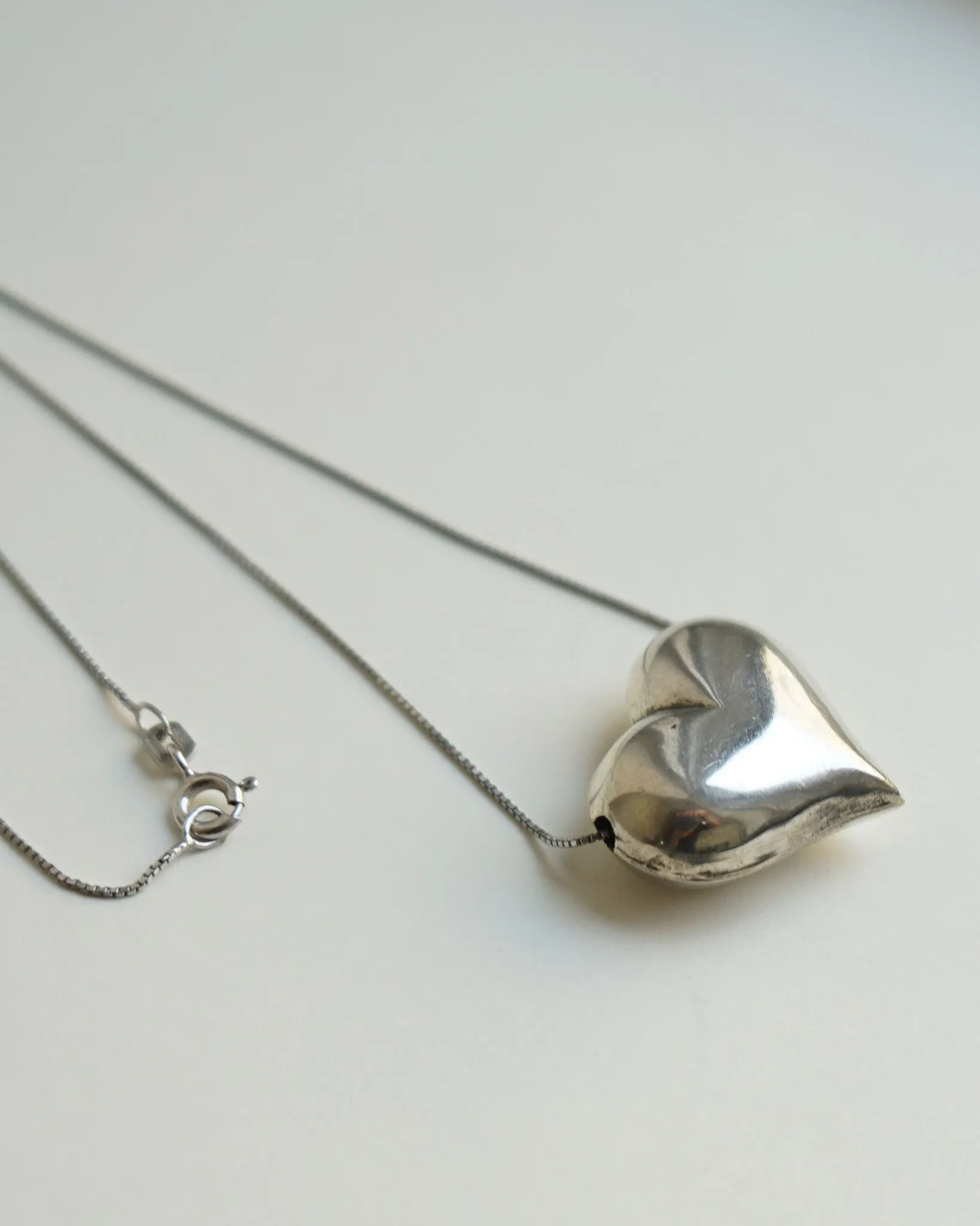 Silver Necklace w/ Heart