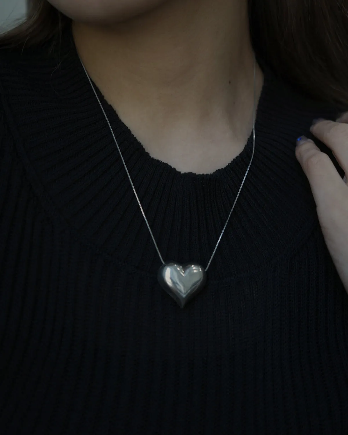 Silver Necklace w/ Heart