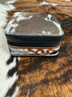Small Tooled Cowhide Jewelry Case