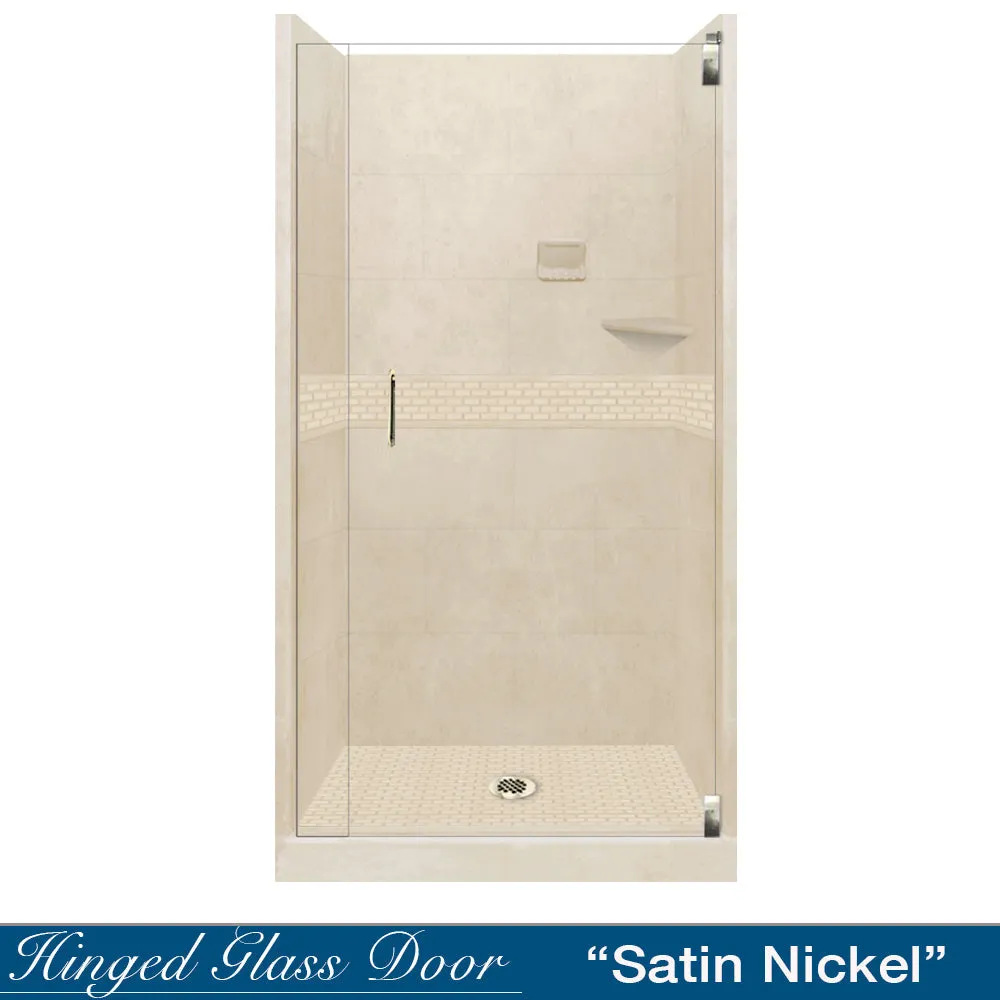SPECIAL-Classic Desert Sand Small Alcove Shower Kit (FREE- Shampoo Niche)