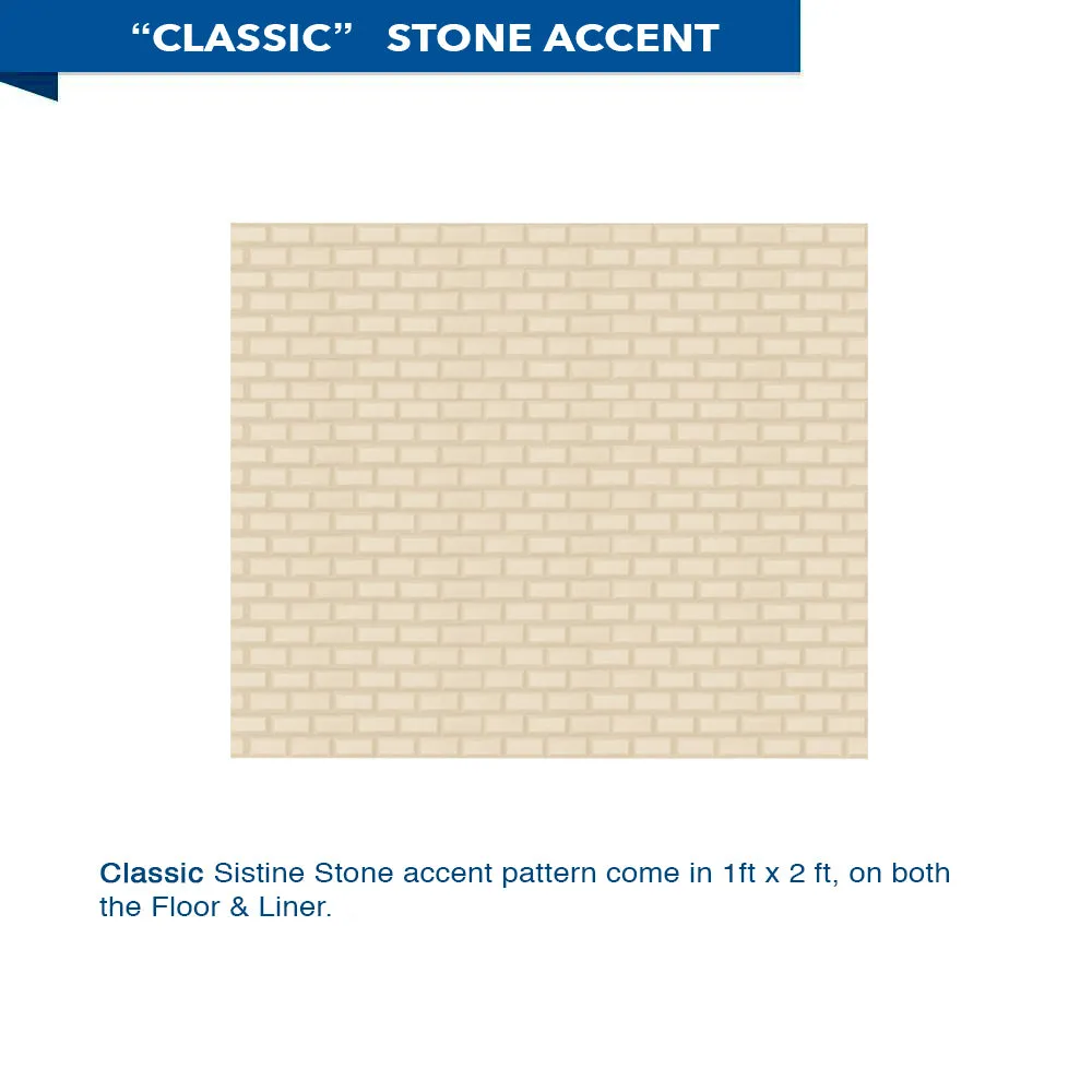 SPECIAL-Classic Desert Sand Small Alcove Shower Kit (FREE- Shampoo Niche)
