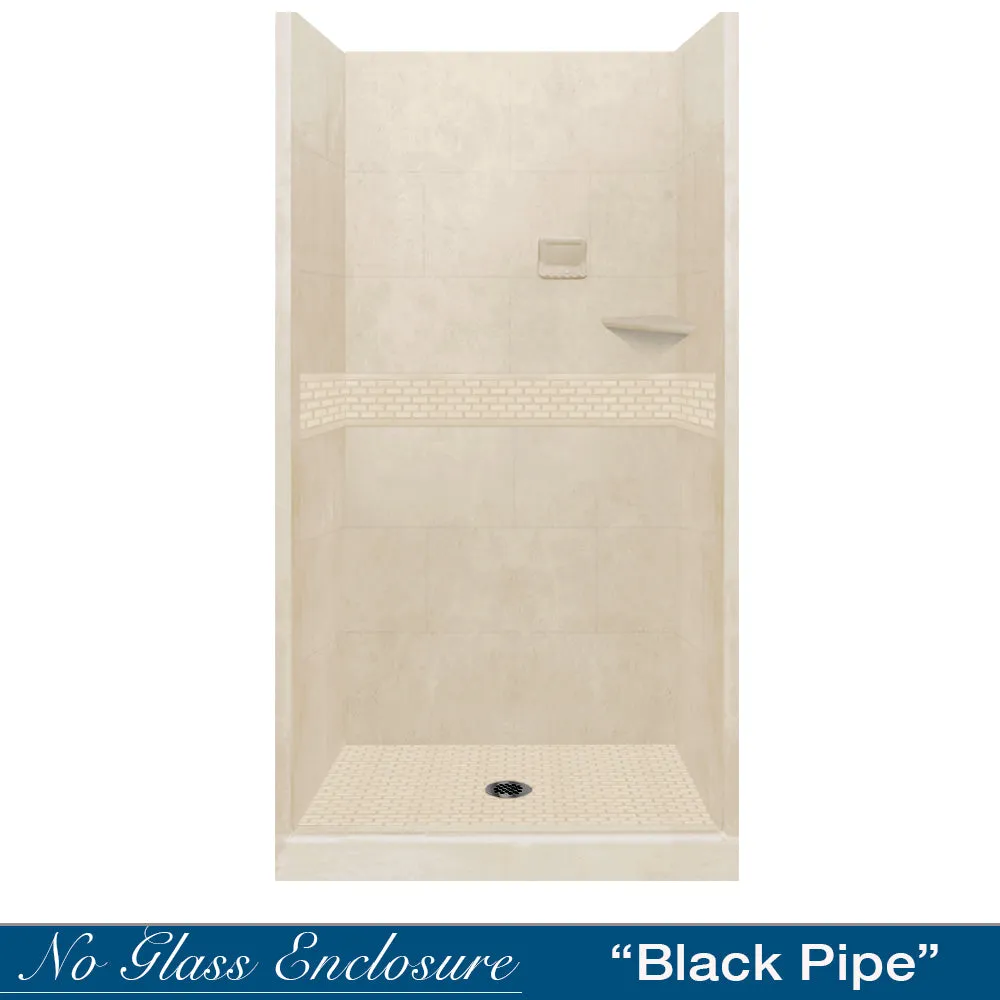 SPECIAL-Classic Desert Sand Small Alcove Shower Kit (FREE- Shampoo Niche)