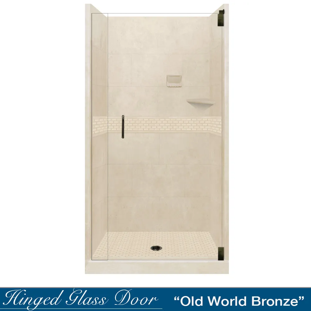 SPECIAL-Classic Desert Sand Small Alcove Shower Kit (FREE- Shampoo Niche)