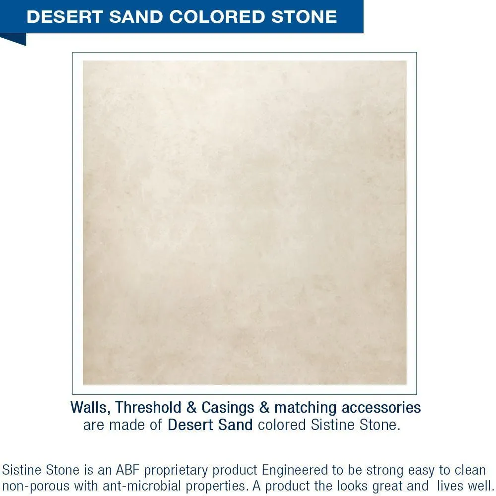 SPECIAL-Classic Desert Sand Small Alcove Shower Kit (FREE- Shampoo Niche)