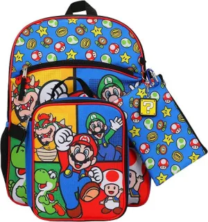 Super Mario Bros. Icons Backpack 5-Piece Set