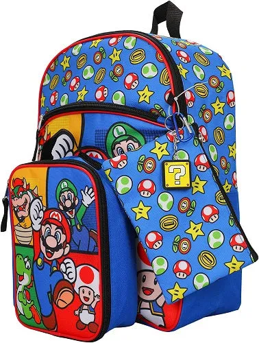 Super Mario Bros. Icons Backpack 5-Piece Set