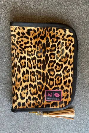 Tan Patent Leopard Brush Book