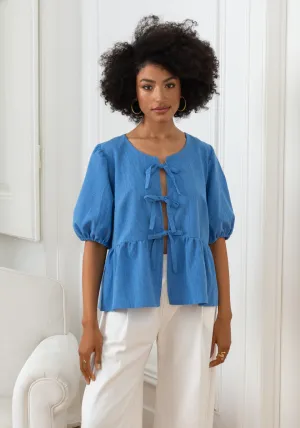 Top MINHA Blue Vichy