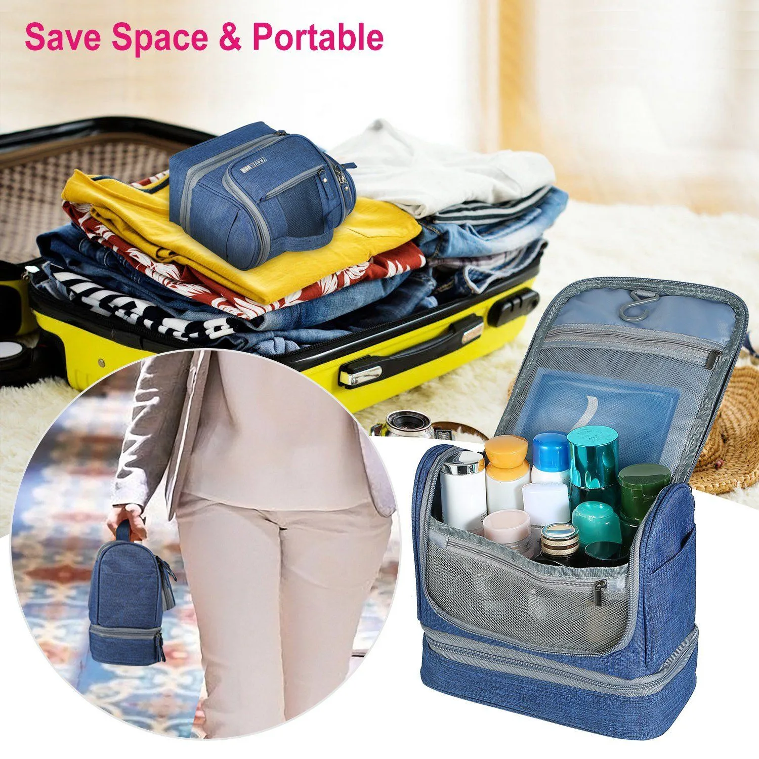 Travel Toiletry Cosmetic Bag