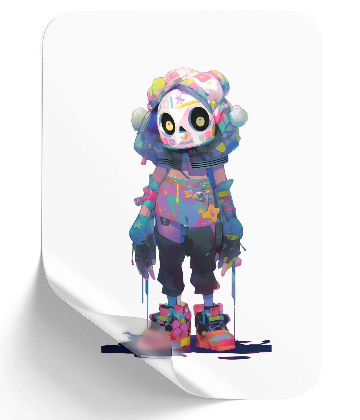Vibrant Anime Street Girl