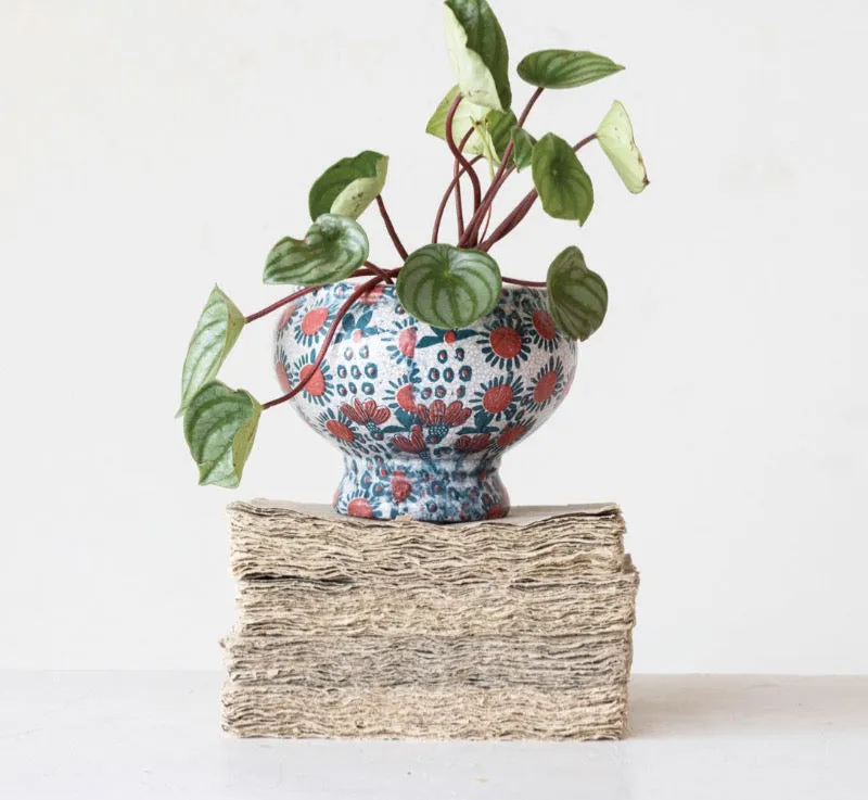 Vibrant Floral Terracotta Planter